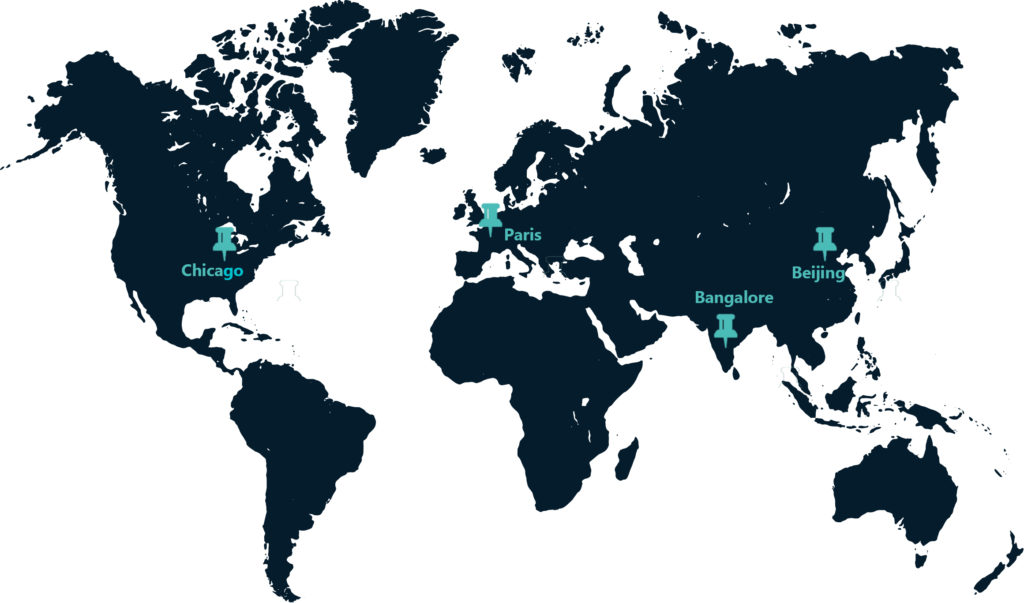 World map TechViz offices